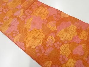 アンティーク　菊に桐模様織出し全通袋帯（材料）